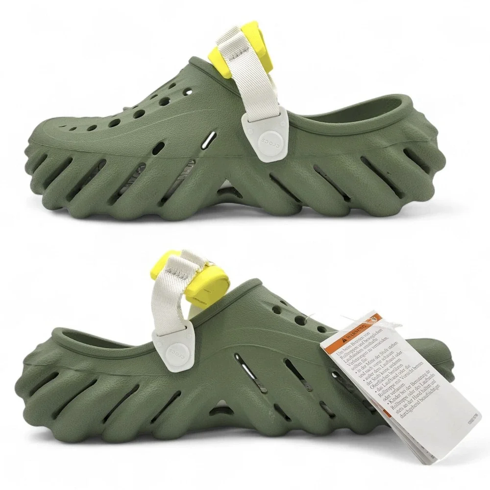 Crocs Echo Clogs Mens 8 / Womens 10 Moss Green Slip On Strap Sandals NEW w/ Tag
